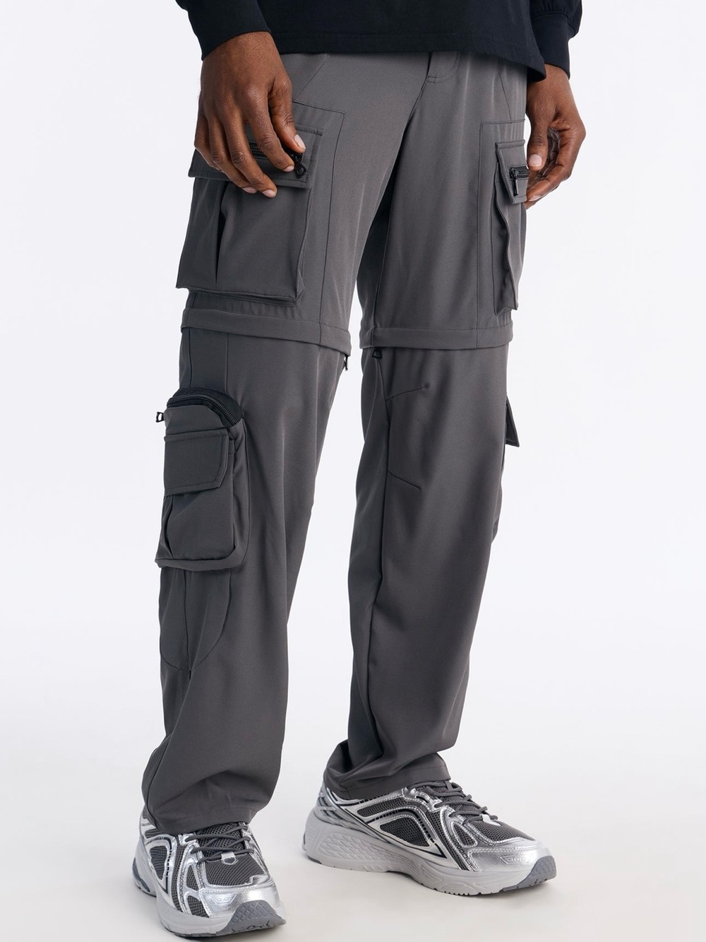 NWT Men’s Convertible Hiking Cargo Pants Grey 36